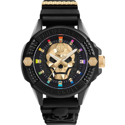 Philipp Plein The kull Skull Ανδρικό Ρολόι με Μαύρο Καουτσούκ Λουράκι PWUBA0223