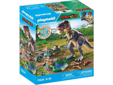 Playmobil Dinos T-Rex & Εξερευνητής με Μοτοσικλέτα για 4-10 Ετών 71524