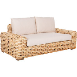 HomeMarkt Διθέσιος Καναπές Εξωτερικού Χώρου Rattan Μπεζ 192x88x85cm HM9809