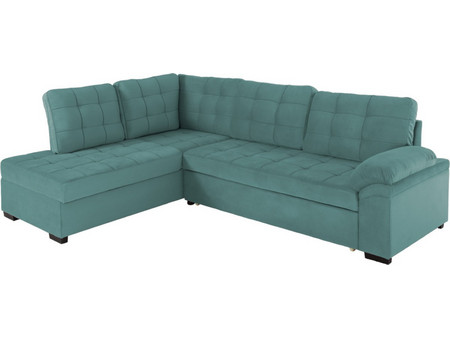 HomeMarkt Jade Γωνιακός Καναπές Κρεβάτι Αριστερή Γωνία Βελούδινος Πράσινος 250x180x88cm HM3144.04L