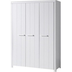 Τρίφυλλη Ντουλάπα Ρούχων Erik Λευκή 145x55x205cm ERKL1314
