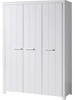 Τρίφυλλη Ντουλάπα Ρούχων Erik Λευκή 145x55x205cm ERKL1314