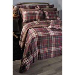 Down Town Home Σετ Σεντόνια King Size Βαμβακοσατέν 280x290 Gold 837 Carreaux Stripe