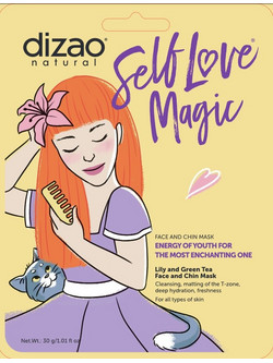 Dizao Natural Lilly & Green Tea Face And Chin Sheet Μάσκα Προσώπου για Ενυδάτωση με Πράσινο Τσάι 30gr