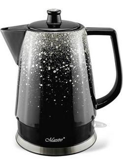 Feel-Maestro MR-074 Βραστήρας 1.5lt 1500W Μαύρος Ασημί