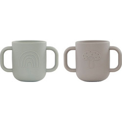 OYOY Kappy Σετ Ποτηράκια Σιλικόνης Grey/Mint 2τμχ