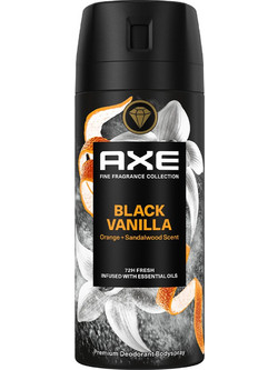 AXE Black Vanilla Ανδρικό Αποσμητικό Spray 72h Χωρίς Αλουμίνιο 150ml