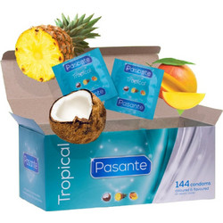 Pasante Tropical Range Προφυλακτικά με Γεύσεις & Λιπαντικό 144τμχ