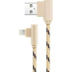 Awei CL-91 Angle 90° Braided USB-A to Lightning Cable 1m Golden 347494030003300