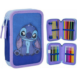 Cerda Lilo & Stitch Κασετίνα Γεμάτη με 2 Θήκες Γαλάζια Λιλά 2700001141