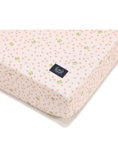 La Millou Frogs Βρεφικό Σεντόνι Κούνιας Βαμβακερό 70x140 Pink