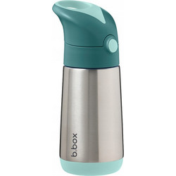 B.Box Emerald Forest Παιδικό Μπουκάλι Ανοξείδωτο BPA Free με Καλαμάκι Ασημί 350ml