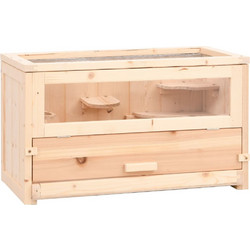 vidaXL Κλουβί για Χάμστερ Καφέ 60x30x35cm