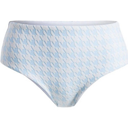 Roxy Check It Ψηλόμεσο Bikini Slip Λευκό Γαλάζιο ERJX404856