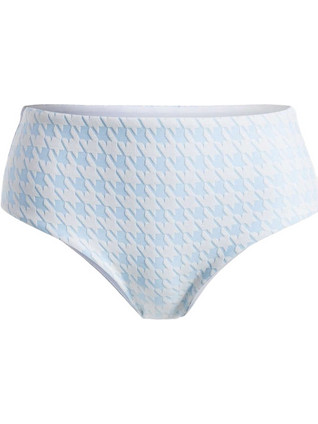 Roxy Check It Ψηλόμεσο Bikini Slip Λευκό Γαλάζιο ERJX404856