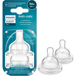 Philips Avent SCY762/02 Θηλή Σιλικόνης για Μπιμπερό 1m+ Μεσαίας Ροής 2τμχ