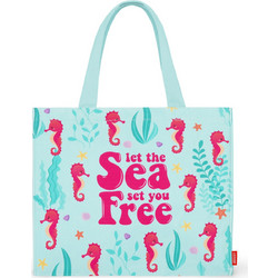 Legami Seahorse Υφασμάτινη Τσάντα Θαλάσσης Ώμου Τιρκουάζ 61x47cm BBAG0001