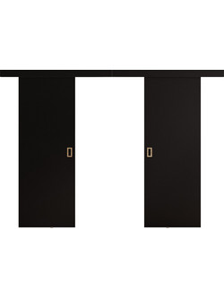 PoliHome Werdi Πόρτα Εσωτερική Συρόμενη Laminate Μαύρη 152x205cm WERDI-MAURO-152