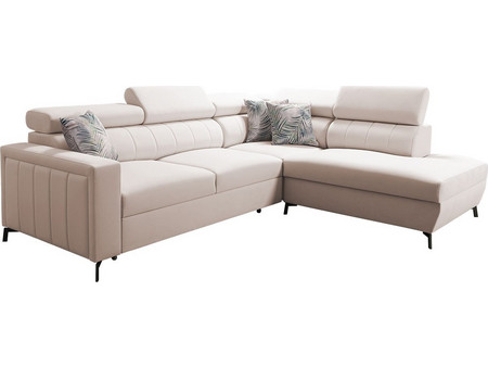 PoliHome Baltico III Mini Γωνιακός Καναπές Κρεβάτι Δεξιά Γωνία με Αποθηκευτικό Χώρο Σομόν 265x224x100cm 162723929