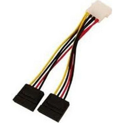 LogiLink CS0007 Καλώδιο Τροφοδοσίας 4-Pin Molex Male to 2 x 15-Pin SATA Male 0.15m Multicolor