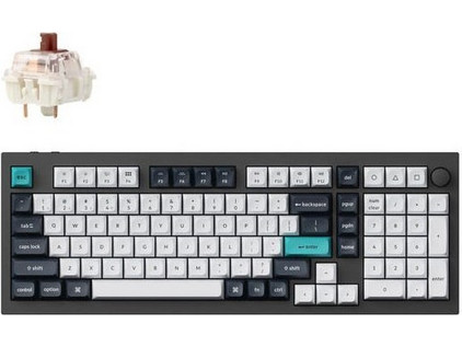 Keychron Q5 Max QMK/VIA Μηχανικό Gaming Πληκτρολόγιο με Gateron Jupiter Brown Διακόπτες RGB Black