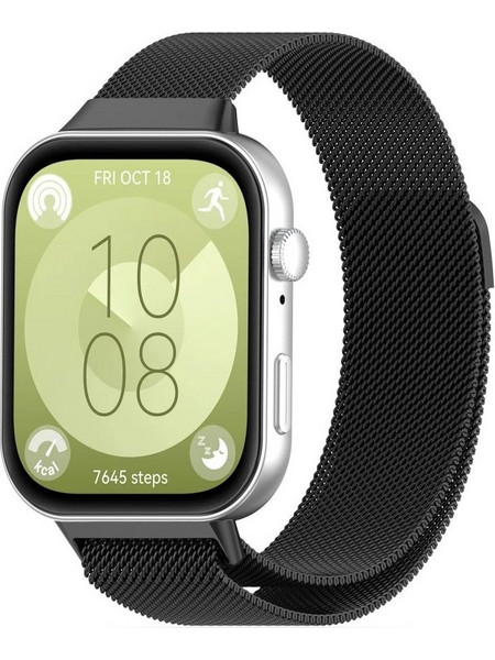 Tech-Protect Milaneseband Λουράκι Μεταλλικό Black (Huawei Watch Fit 3)