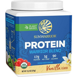 Sunwarrior Protein Warrior Blend Vanilla Φυτική Πρωτεΐνη Χωρίς Λακτόζη & Γλουτένη 375gr