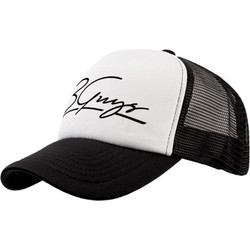 3Guys Caligraphy Ανδρικό Καπέλο Jockey με Δίχτυ Snapback Υφασμάτινο Μαύρο/Λεύκο 1-124-1-40-4823