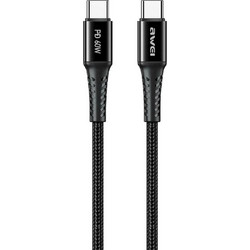 Awei CL-111T Braided USB-C to USB-C 60W 1m Black 6954284036115