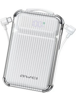 Awei P89K Power Bank 10000mAh 22.5W με Θύρα USB-C White