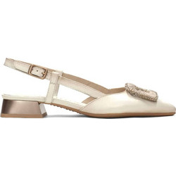 Hispanitas Dali Γόβες Slingback Δερμάτινες με Χοντρό Χαμηλό Τακούνι Εκρού HV243349