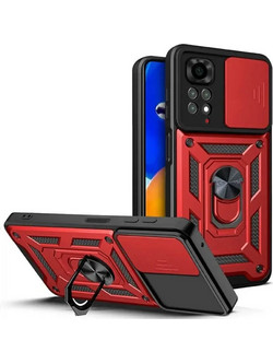 Bodycell Armor Slide Ring Holder Back Cover Red (Xiaomi Note 12 Pro)