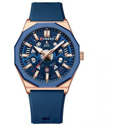 Curren Ανδρικό Ρολόι με Μπλε Καουτσούκ Λουράκι 8437 Blue