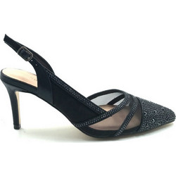 Menbur Γόβες Slingback με Τακούνι Στιλέτο & Στρας Μαύρες 23146-0001
