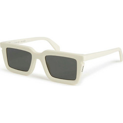 Off White OERI113 0107 Ανδρικά Γυαλιά Ηλίου Τετράγωνα Κοκάλινα Λευκά με Μαύρο Polarized Φακό