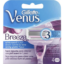 Gillette Venus Breeze Γυναικεία Ανταλλακτικά Ξυραφάκια με 3 Λεπίδες & Λιπαντική Ταινία 4τμχ