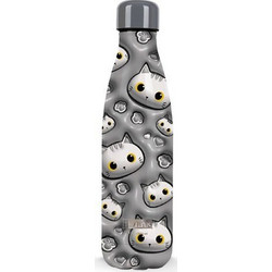 iDrink 3D Cat Παιδικό Παγούρι Θερμός Ανοξείδωτο BPA Free Γκρι 500ml