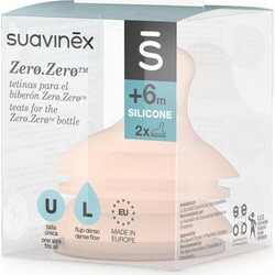 Suavinex Θηλή Σιλικόνης για Μπιμπερό 6m+ Γρήγορης Ροής 2τμχ