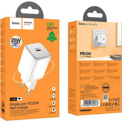 Hoco N40 Φορτιστής χωρίς Καλώδιο με Θύρα USB-C 20W Power Delivery White
