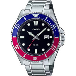 Casio Ανδρικό Ρολόι με Ασημί Μεταλλικό Μπρασελέ MDV-107D-1A3