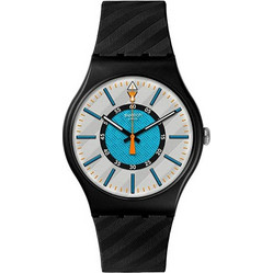 Swatch Ανδρικό Ρολόι με Μαύρο Καουτσούκ Λουράκι SO32B119