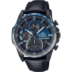 Casio Edifice Ανδρικό Ρολόι Χρονογράφος Solar με Μαύρο Δερμάτινο Λουράκι EQS-940NL-1AVUEF