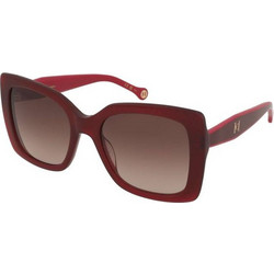 Carolina Herrera HER0258/G/S LHF/HA Γυναικεία Γυαλιά Ηλίου Τετράγωνα Κοκάλινα Κόκκινο με Καφέ Φακό