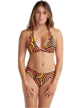 O'Neill Marga Bikini Set Τριγωνάκι Μαύρο Πορτοκαλί Ροζ 92800613757
