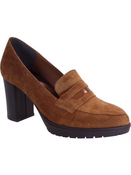 Katia Shoes Γόβες Suede με Χοντρό Ψηλό Τακούνι Ταμπά 34-4898