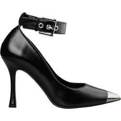 Envie Shoes Γόβες Δερμάτινες με Λεπτό Ψηλό Τακούνι & Λουράκι Μαύρες E02-20883-34