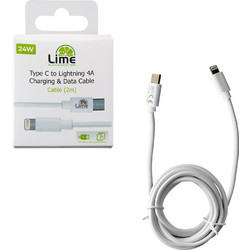 Lime Successories LCL02 USB-C to Lightning Cable 2m White 5205308315756