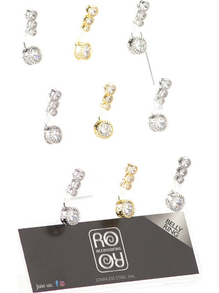 RO Accessories Γυναικεία Σκουλαρίκια Αφαλού από Ατσάλι Xρυσά & Ασημί A215973