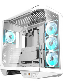 Darkflash DY470 with 4 Fans White Gaming Midi Tower Κουτί Υπολογιστή RGB με Πλαϊνό Παράθυρο