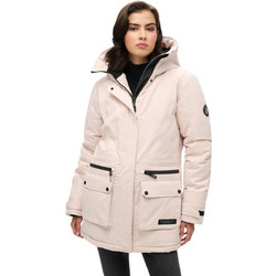 Superdry Γυναικείο Μπουφάν Χειμωνιάτικο Παρκά Μακρύ Εκρού W5011732A-7SJ